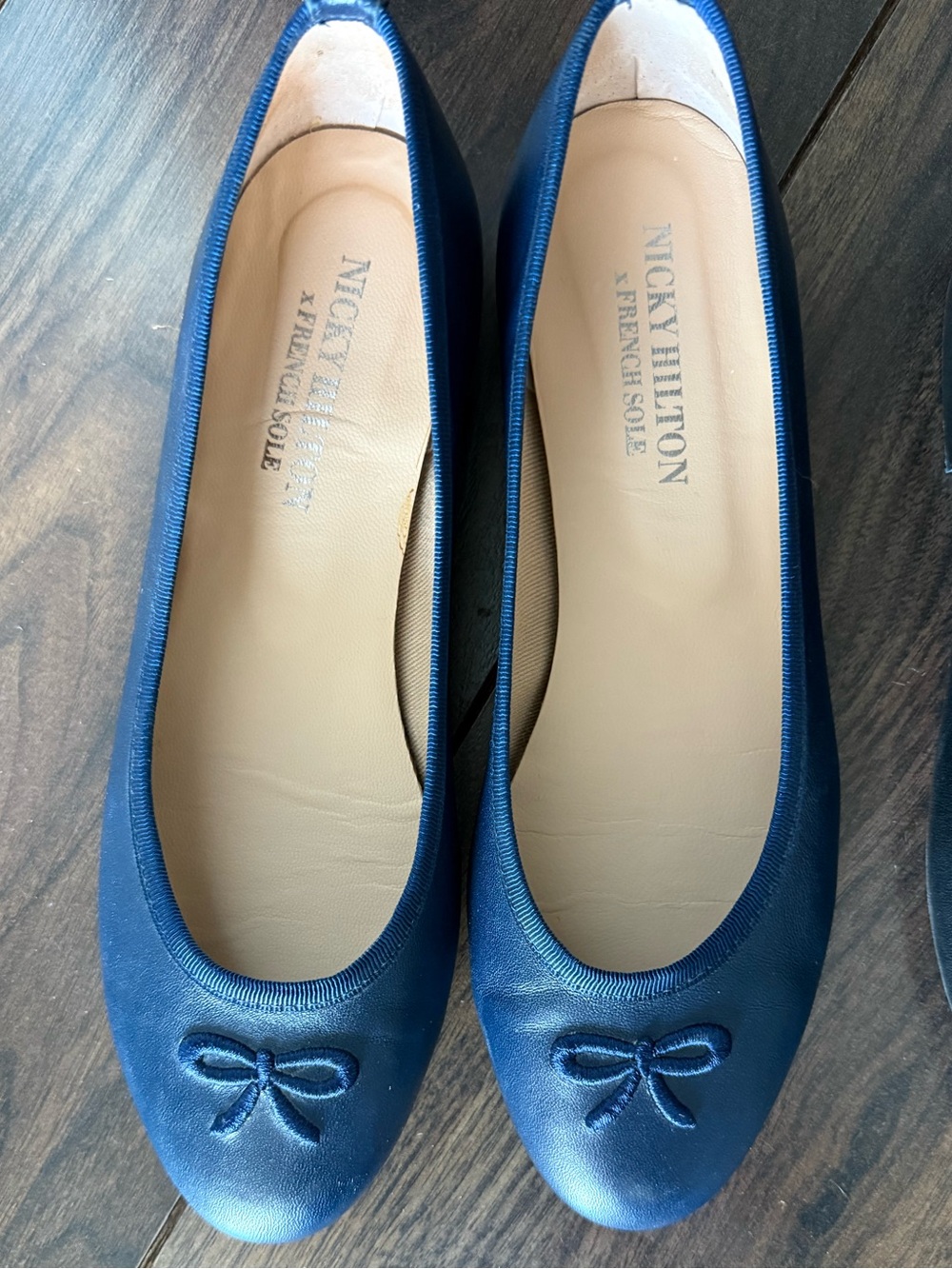 Nicky Hilton navy blue Ballet Flats